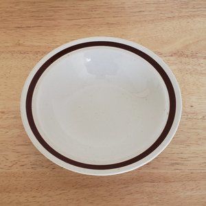Stoneware Bowl with Maroon/Brown Edge